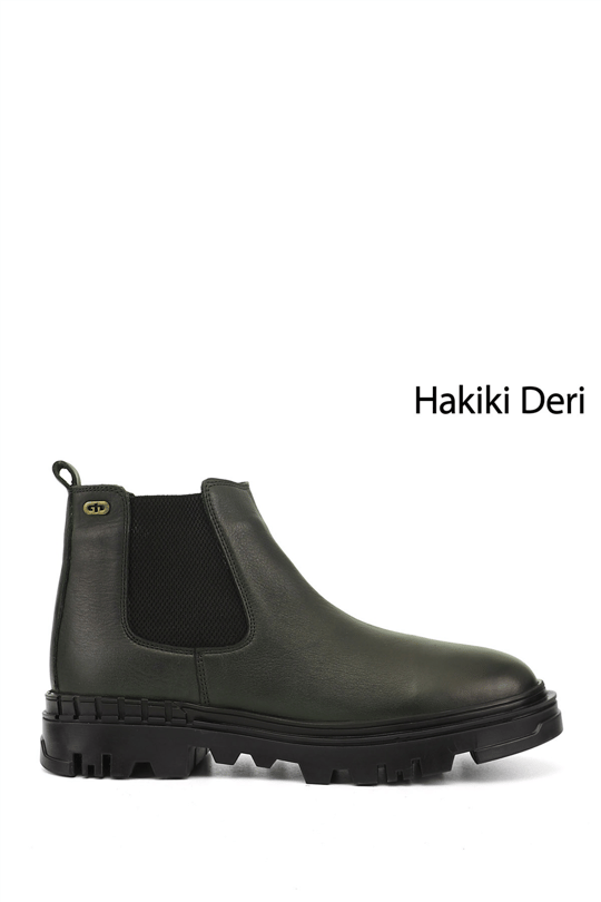 Men's Zippered Genuine Leather Chelsea Boot