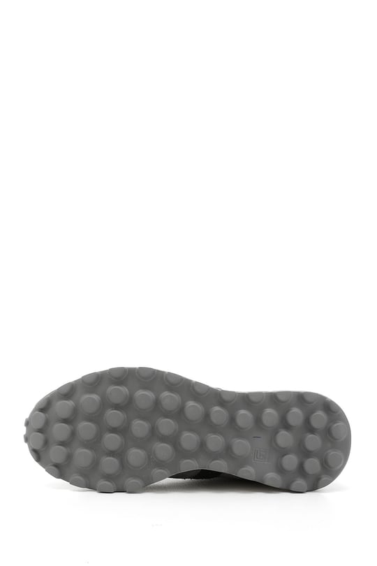 Men's Gray Lace-Up Genuine Leather Sneakers