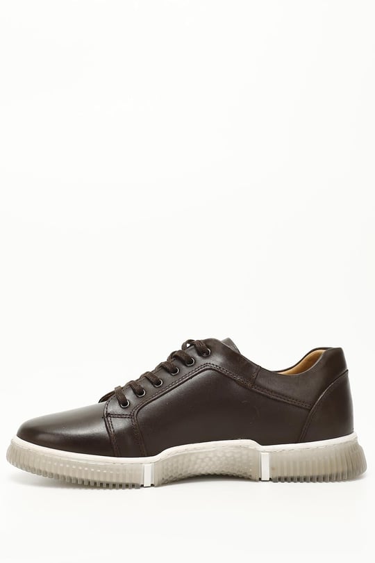 Erkek Kahve Antik Bağcıklı Hakiki Deri Comfort Sneaker