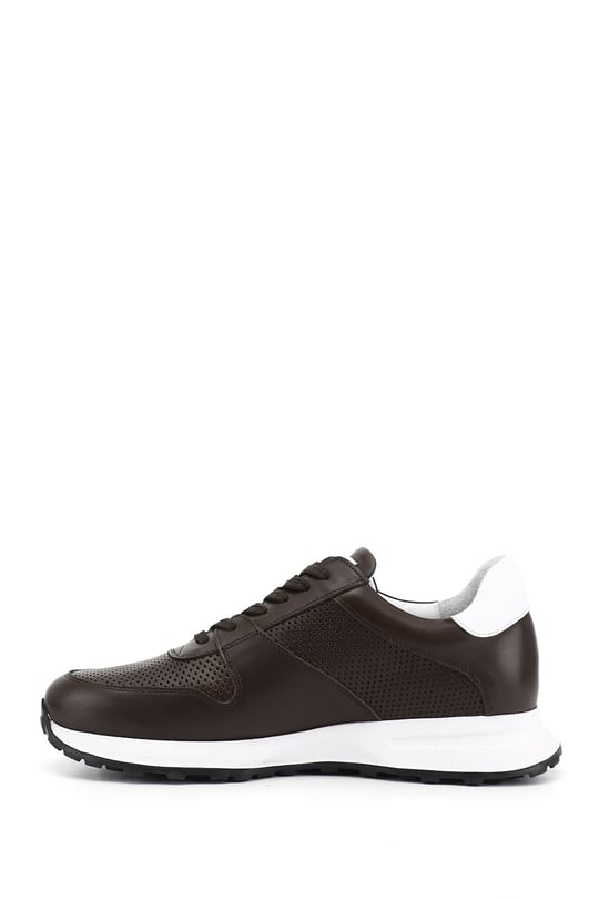 Erkek Kahve Antik Bağcıklı Hakiki Deri Comfort Sneaker