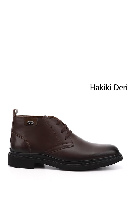Erkek Kahve Antik Bağcıklı Hakiki Deri Klasik Bot
