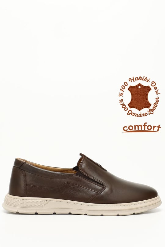 Erkek Kahve Antik Bağcıklı Hakiki Deri Comfort Ayakkabı