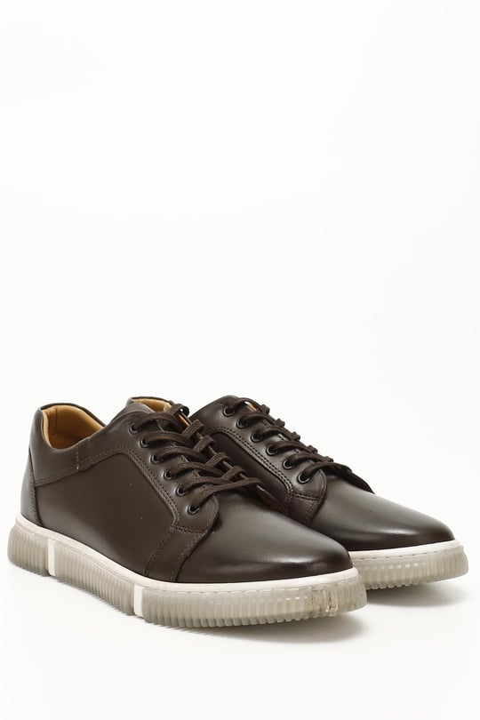 Erkek Kahve Antik Bağcıklı Hakiki Deri Comfort Sneaker