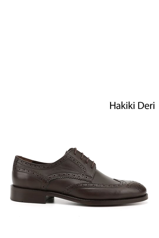 Erkek Kahve Antik Bağcıklı Hakiki Deri Klasik Ayakkabı