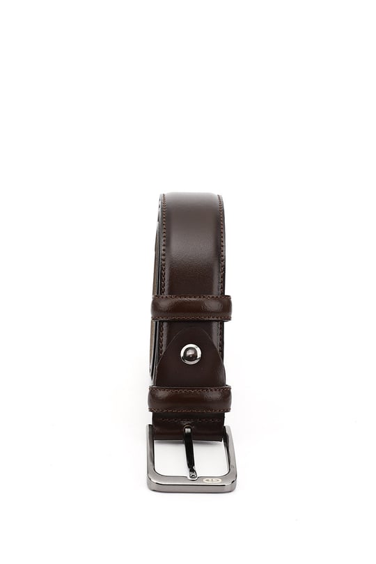 Men's Brown Antique Genuine Leather 3.5 Cm Classic Belt