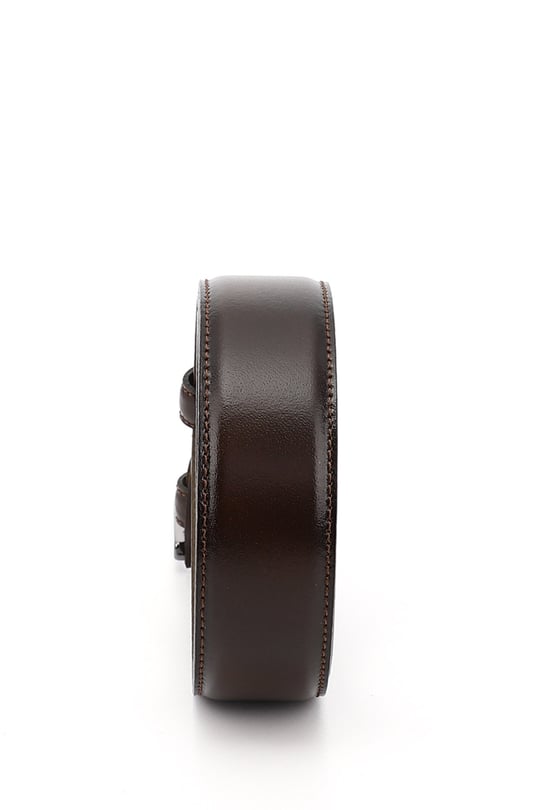 Men's Brown Antique Genuine Leather 3.5 Cm Classic Belt