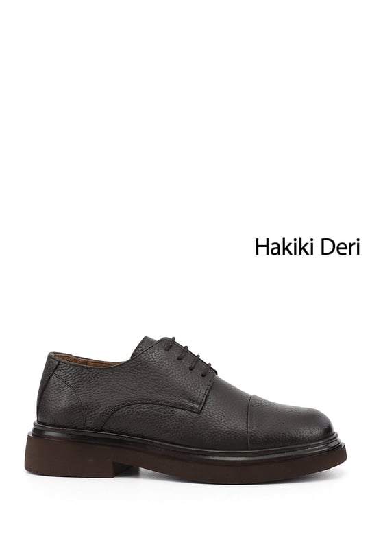 Erkek Kahve Floter Hakiki Deri Klasik Ayakkabı