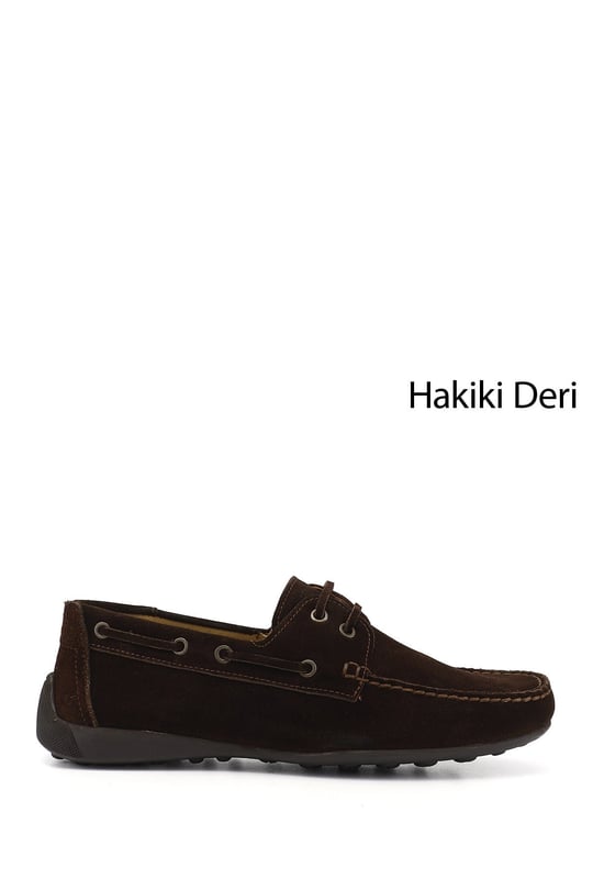 Erkek Kahve Süet Rok Hakiki Deri Bağcıklı Ayakkabı