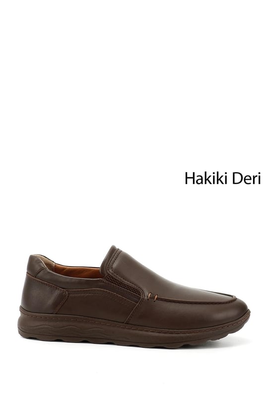 Erkek Kahverengi Hakiki Deri Comfort Ayakkabı