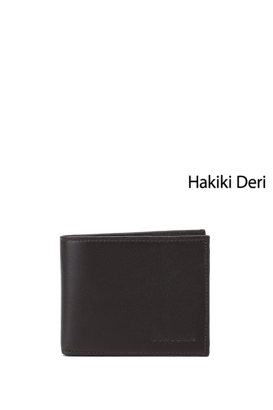 Erkek Kahverengi Hakiki Deri Yatay Cüzdan