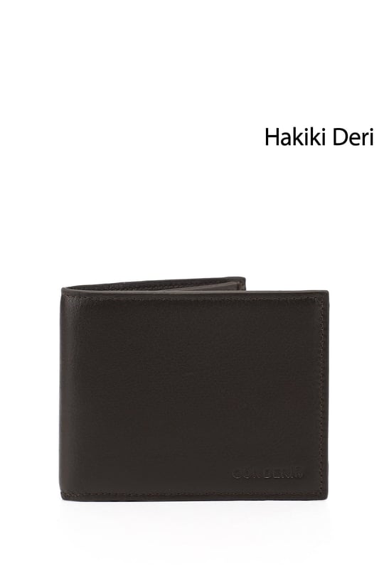 Erkek Kahverengi Hakiki Deri Yatay Cüzdan