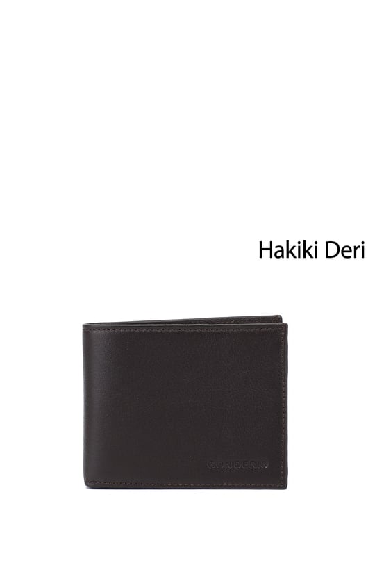 Erkek Kahverengi Hakiki Deri Yatay Cüzdan