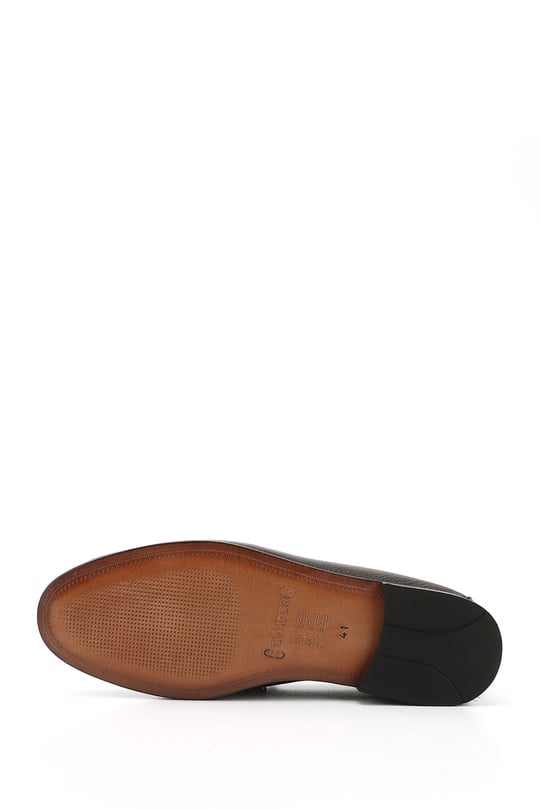 Men's Brown Leather-Soled Genuine Leather Loafer Shoes