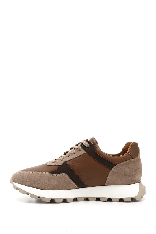 Erkek Kum Bağcıklı Hakiki Deri Sneaker