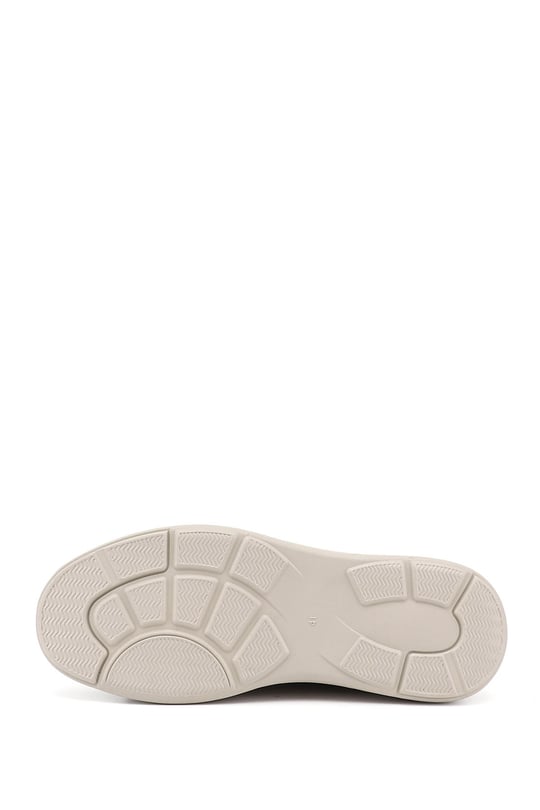 Erkek Kum Nubuk Bağcıklı Hakiki Deri Sneaker
