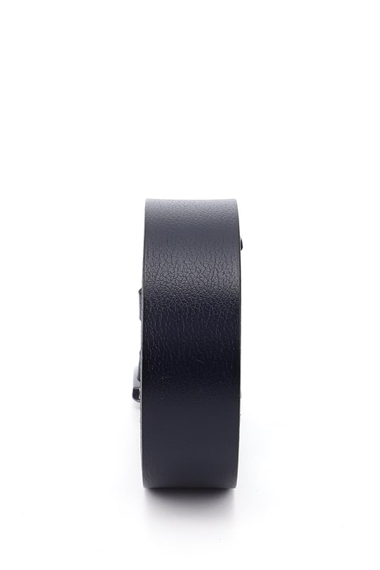 Erkek Lacivert Antik Hakiki Deri 4 Cm Kot Kemeri