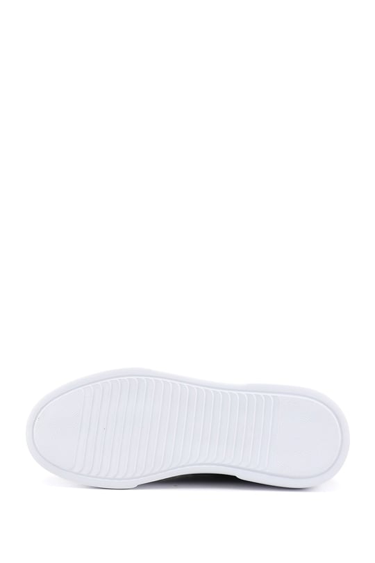 Erkek Lacivert Bağcıklı Hakiki Deri Sneaker