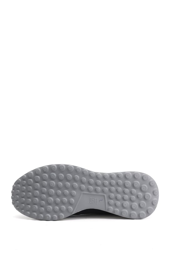Erkek Lacivert Bağcıklı Hakiki Deri Sneaker