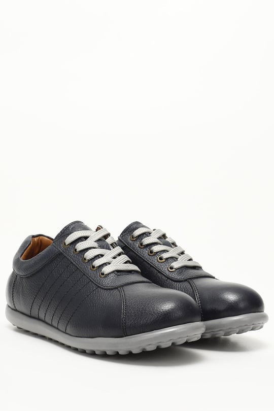 Erkek Lacivert Floter Bağcıklı Hakiki Deri Comfort Sneaker