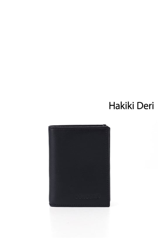 Erkek Lacivert Hakiki Deri Dikey Cüzdan
