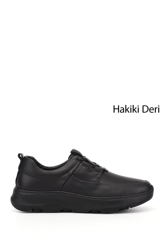 Erkek Siyah Hakiki Deri Comfort Ayakkabı