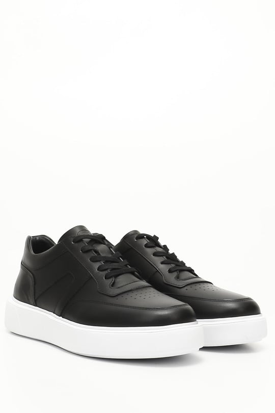 Gön Genuine Leather Round Toe Lace-up Daily Men's Sneakers  42095