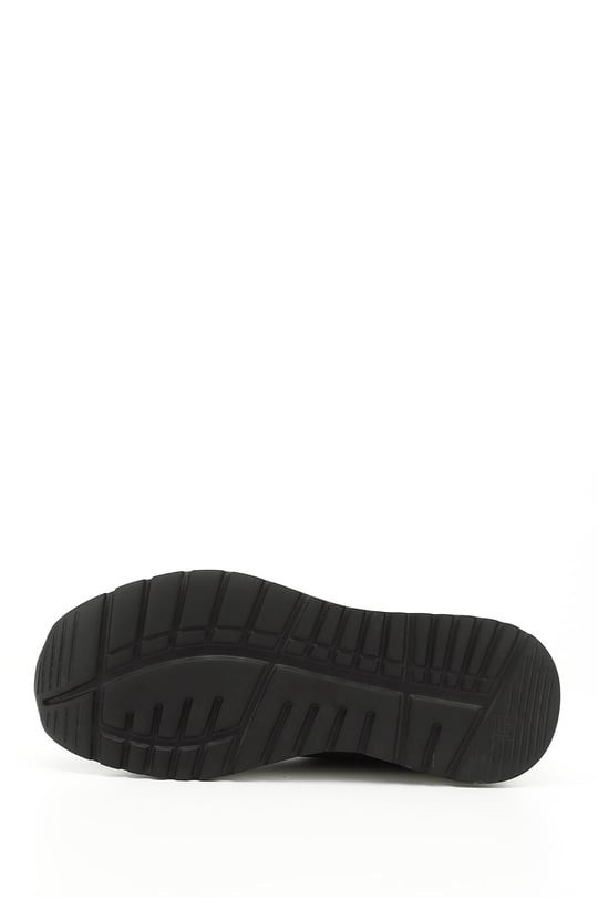 Men's Black Lace-Up Genuine Leather Comfort Sneaker