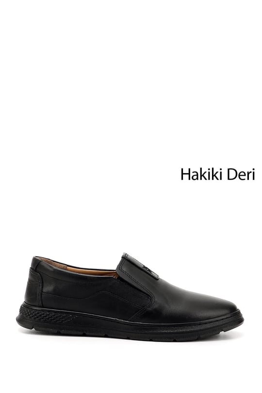 Erkek Siyah Bağcıklı Hakiki Deri Comfort Ayakkabı