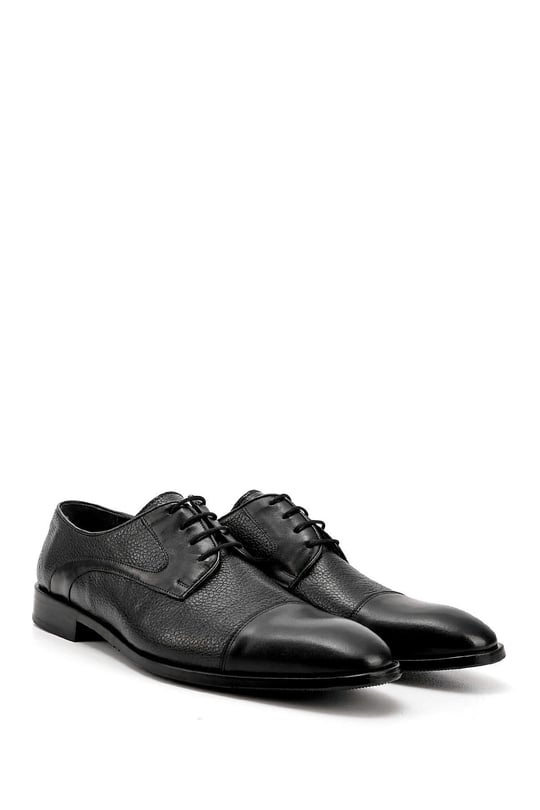 Men's Black Lace-Up Genuine Leather Classic Shoes