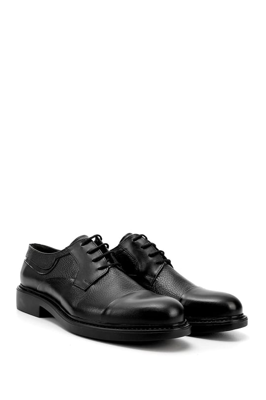 Men's Black Lace-Up Genuine Leather Classic Shoes