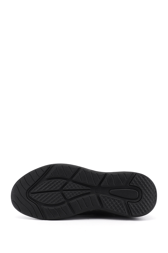 Erkek Siyah Bağcıklı Hakiki Deri Sneaker