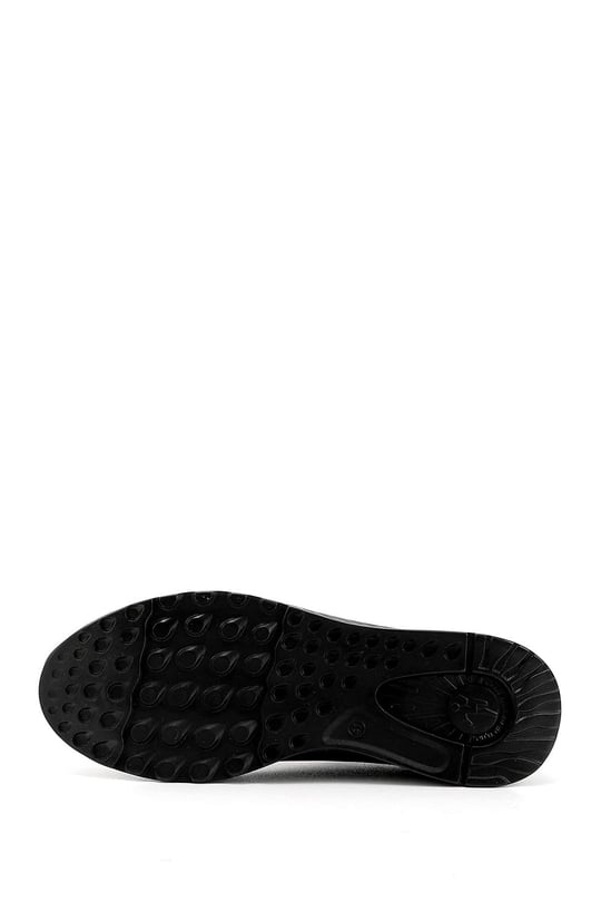 Erkek Siyah Bağcıklı Jel Tabanlıklı Hakiki Deri Sneaker