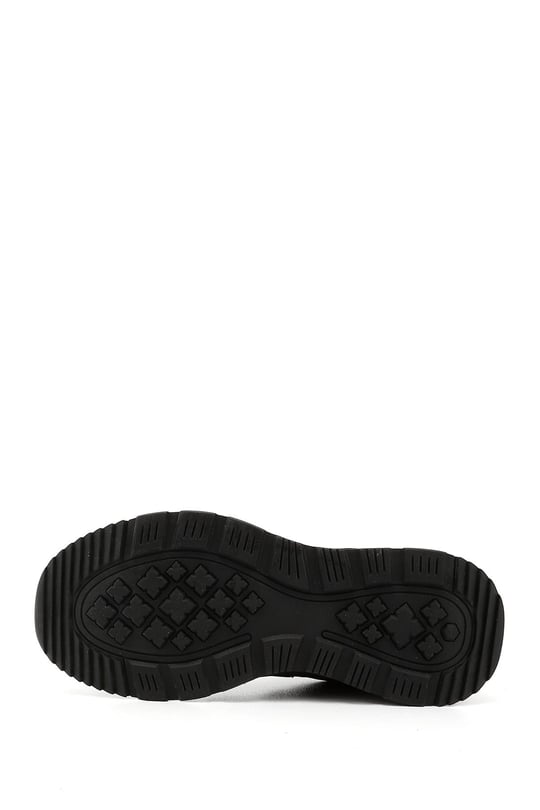 Erkek Siyah Bağcıklı Kauçuk Taban Hakiki Deri Sneaker