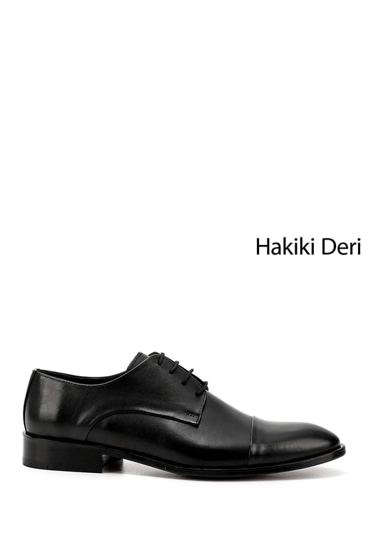 Men's Black Lace-Up Leather Sole Genuine Leather Classic Shoes