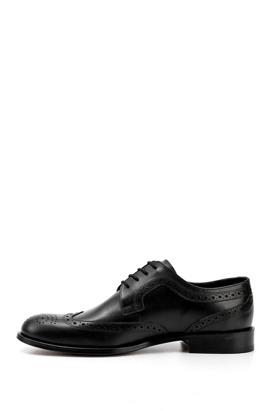 Men's Black Lace-Up Leather Sole Genuine Leather Classic Shoes