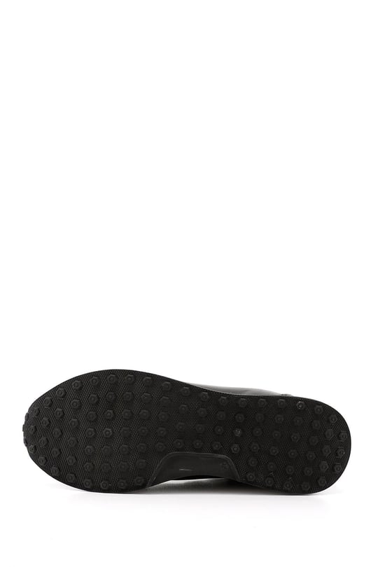 Erkek Siyah Bağcıklı Termo Taban Hakiki Deri Sneaker