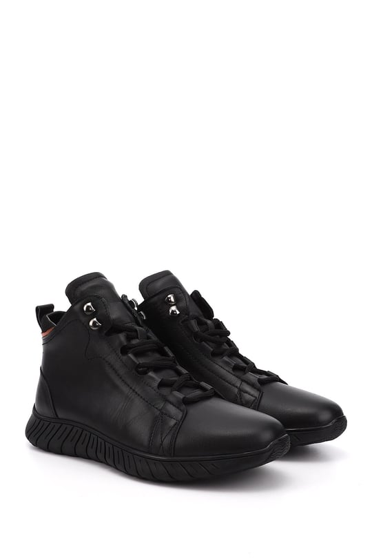 Gön Genuine Leather Lace-Up Zippered Men's Boots 42609