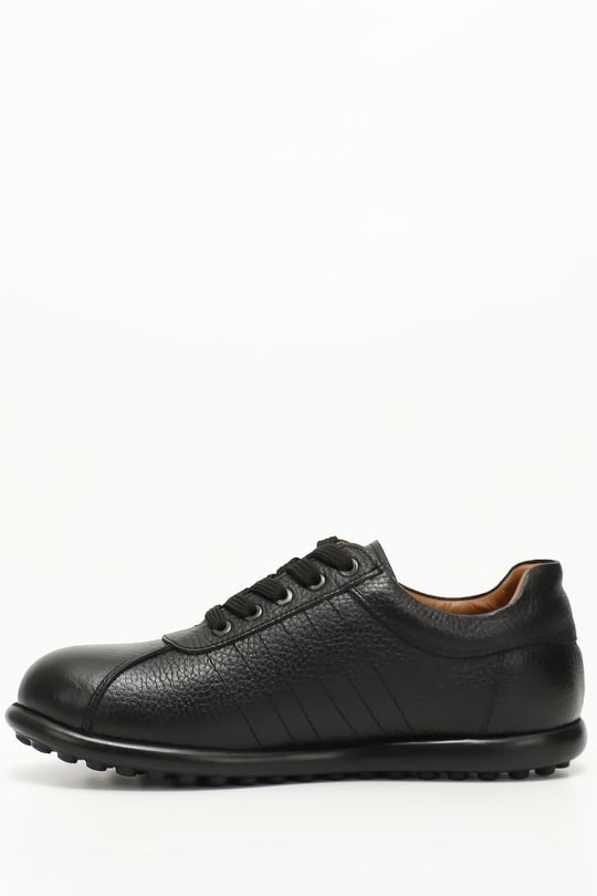 Erkek Siyah Floter Bağcıklı Hakiki Deri Comfort Sneaker
