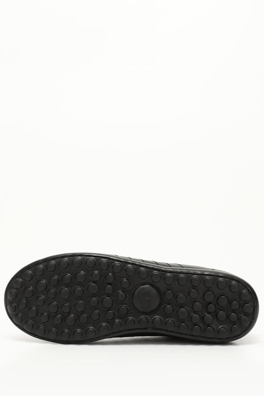 Erkek Siyah Floter Bağcıklı Hakiki Deri Comfort Sneaker