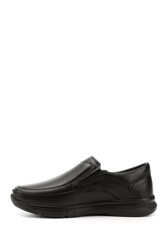 Men's Black Lace-Up Genuine Leather Shoes