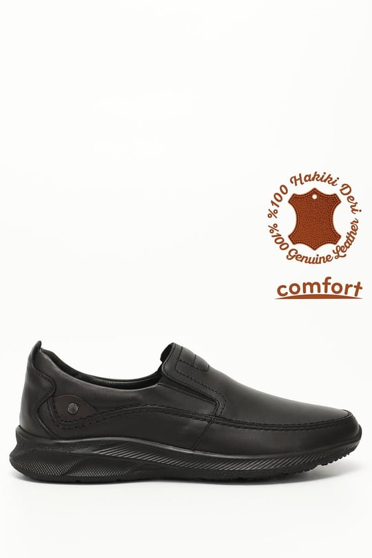 Erkek Siyah Hakiki Deri Comfort Ayakkabı