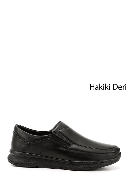 Men's Black Lace-Up Genuine Leather Shoes