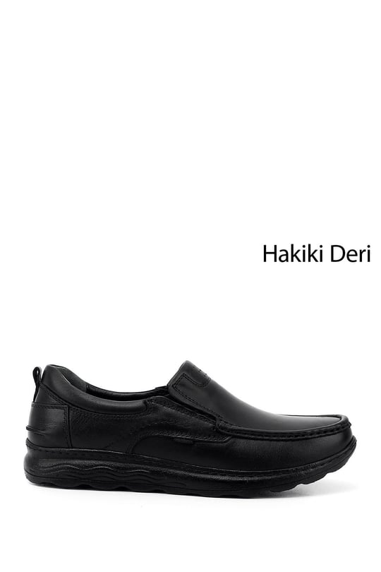 Erkek Siyah Hakiki Deri Comfort Ayakkabı