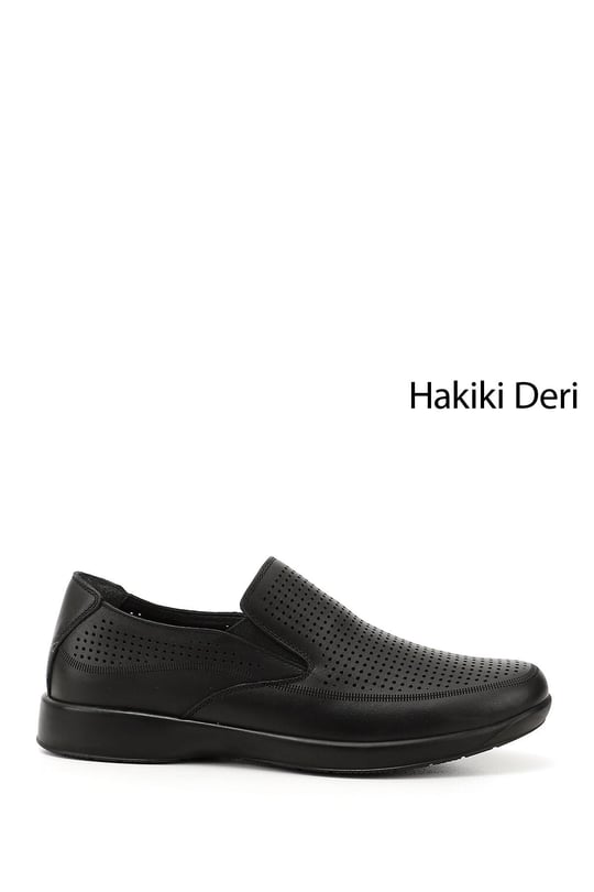 Erkek Siyah Hakiki Deri Comfort Ayakkabı
