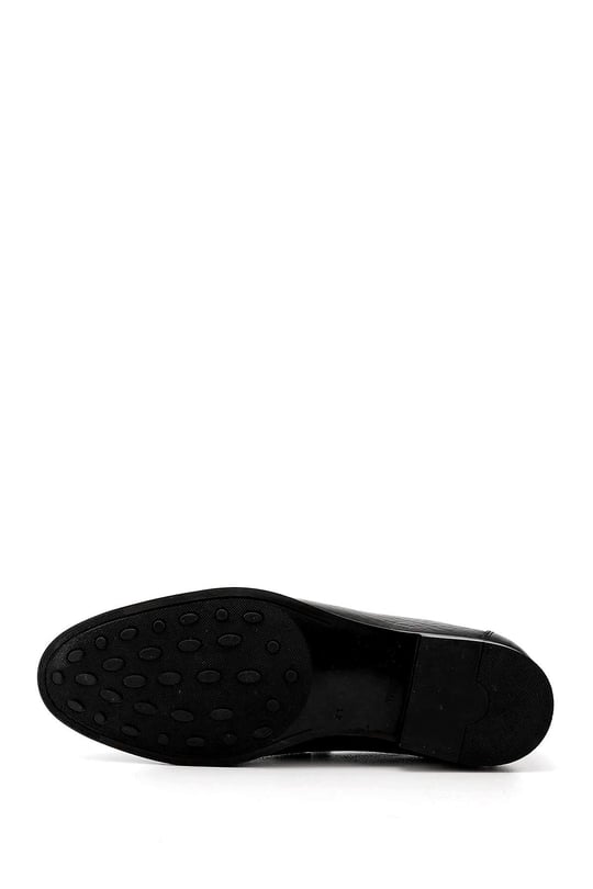 Erkek Siyah Kauçuk Taban Hakiki Deri Loafer Ayakkabı