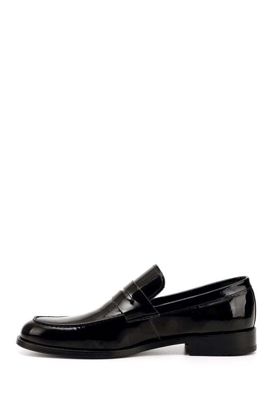 Men's Black Patent Leather Sole Genuine Leather Loafer Shoes