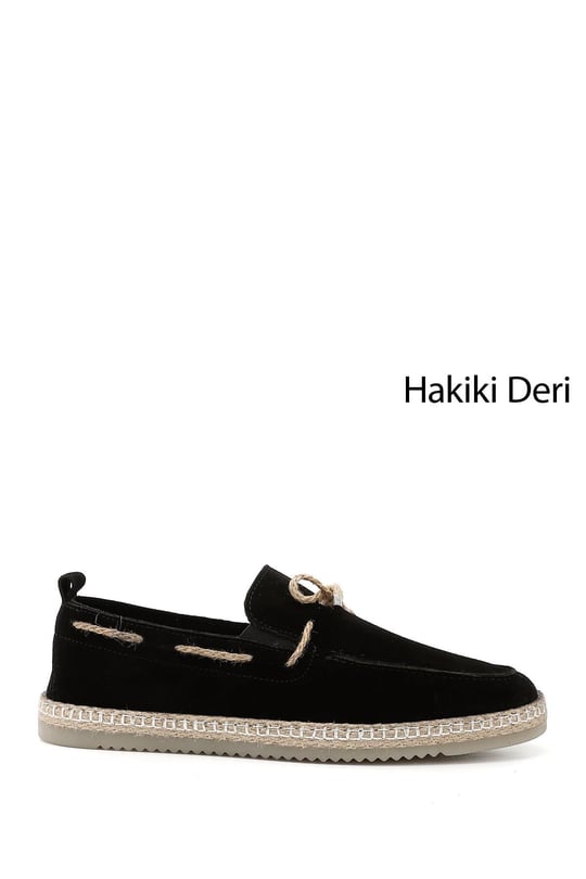 Erkek Siyah Süet Hakiki Deri Ayakkabı