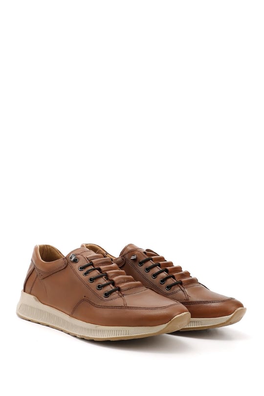 Erkek Taba Antik Bağcıklı Hakiki Deri Comfort Sneaker