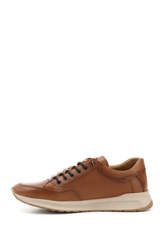 Erkek Taba Antik Bağcıklı Hakiki Deri Comfort Sneaker