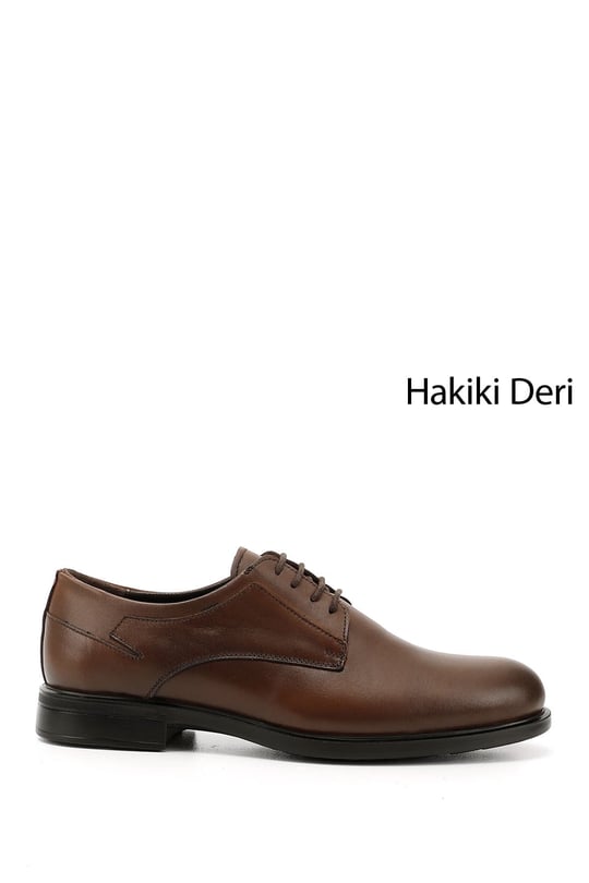 Erkek Taba Antik Bağcıklı Hakiki Deri Klasik Ayakkabı